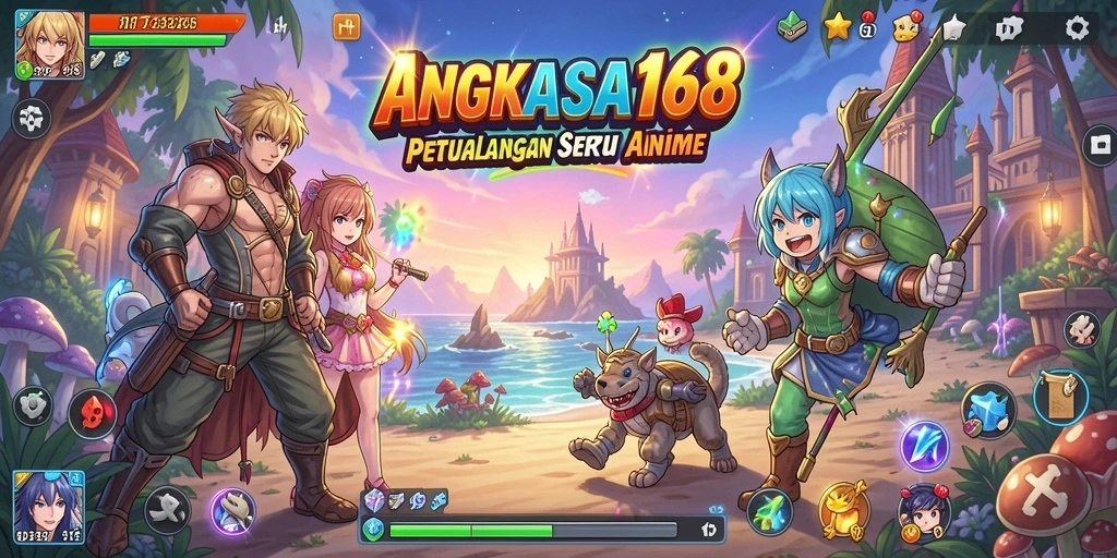 Tampilan screenshot ANGKASA168 menampilkan aksi pertarungan seru di dunia Anime.