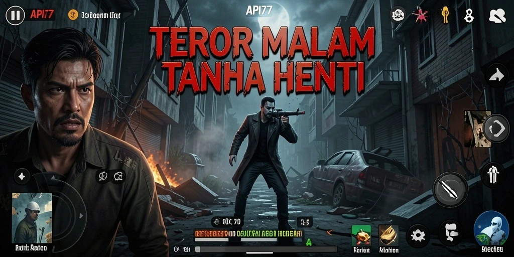 Gameplay menakutkan dari API77 dengan suasana kelam.