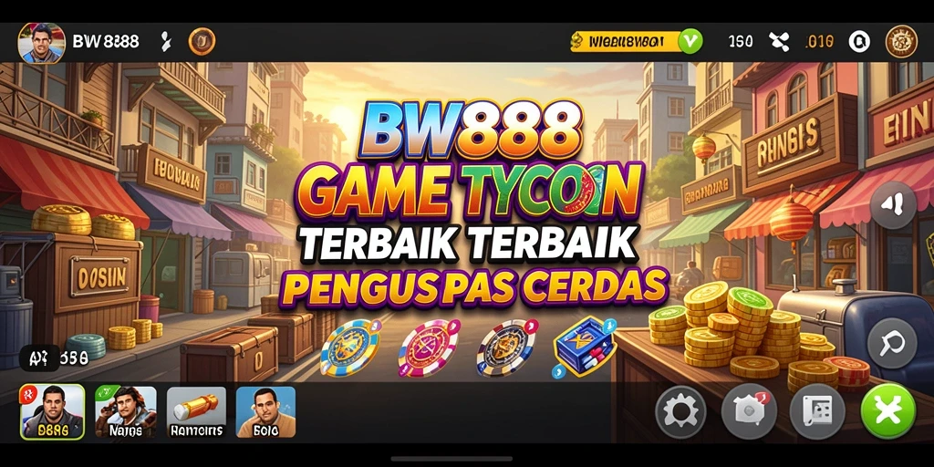 Screenshot utama BW888 menunjukkan antarmuka menarik saat mengelola bisnis Tycoon.