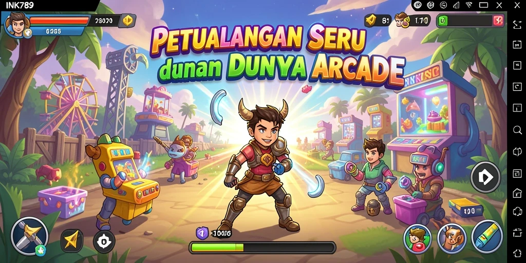 Screenshot gameplay INK789 memperlihatkan aksi seru dalam mesin Arcade.