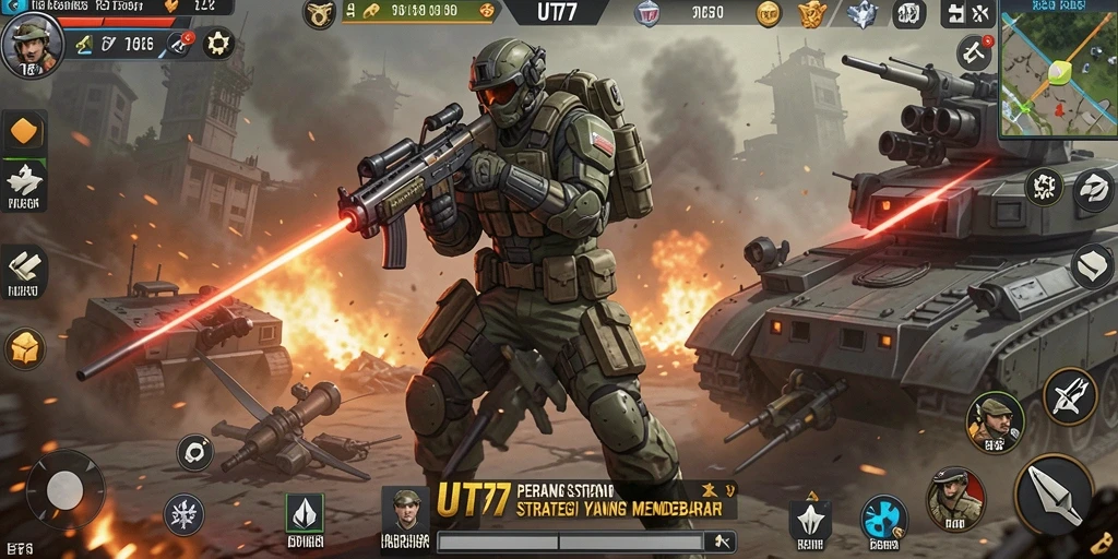Tampilan gameplay menarik dari UT77 yang penuh strategi.